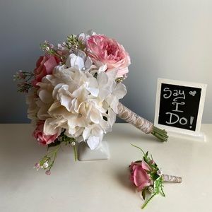 Fabulous, Handcrafted Pink & White Bridal Bouquet